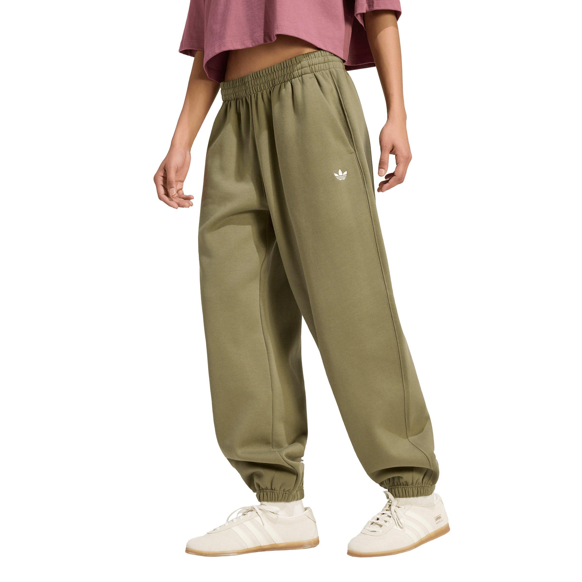 adidas Originals Women's Essentials Loose Fleece Joggers - Olive - OLIVE